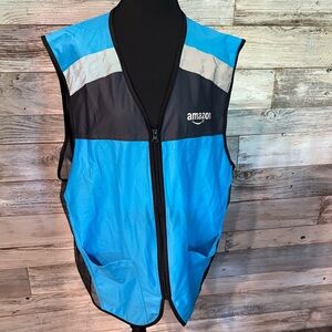 Amazon Blue and Black Zip Vest
